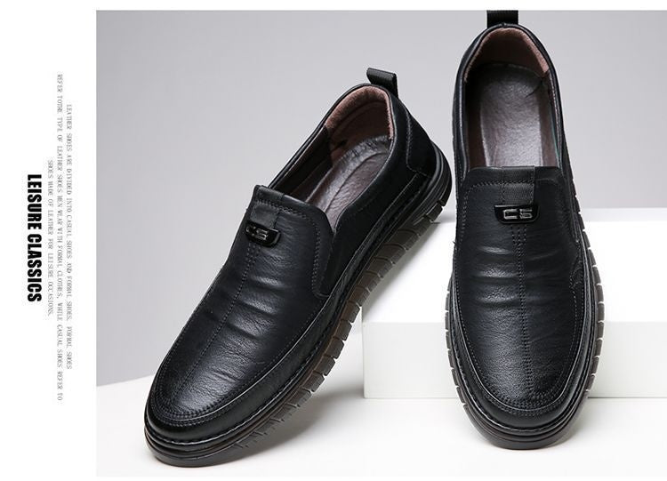 Men's Leather Shoes Breathable Beef Tendon Soft Bottom Everyday Joker Casual Shoes