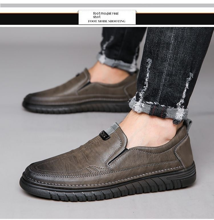 Men's Leather Shoes Breathable Beef Tendon Soft Bottom Everyday Joker Casual Shoes