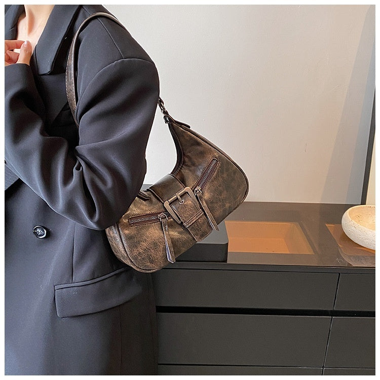 Women's One-shoulder Niche Original Design New Autumn And Winter Maillard Style Underarm Bag