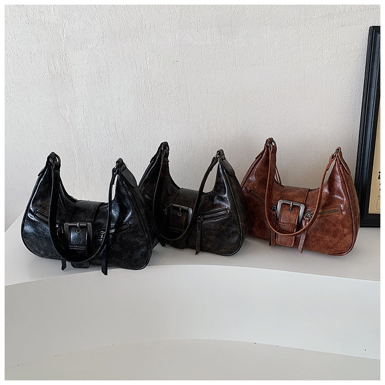 Women's One-shoulder Niche Original Design New Autumn And Winter Maillard Style Underarm Bag