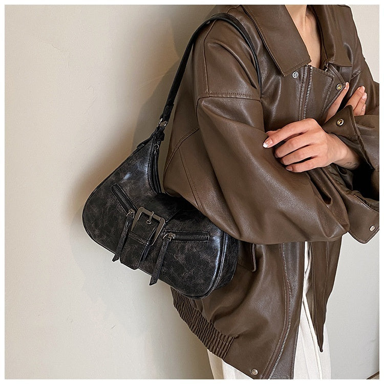Women's One-shoulder Niche Original Design New Autumn And Winter Maillard Style Underarm Bag
