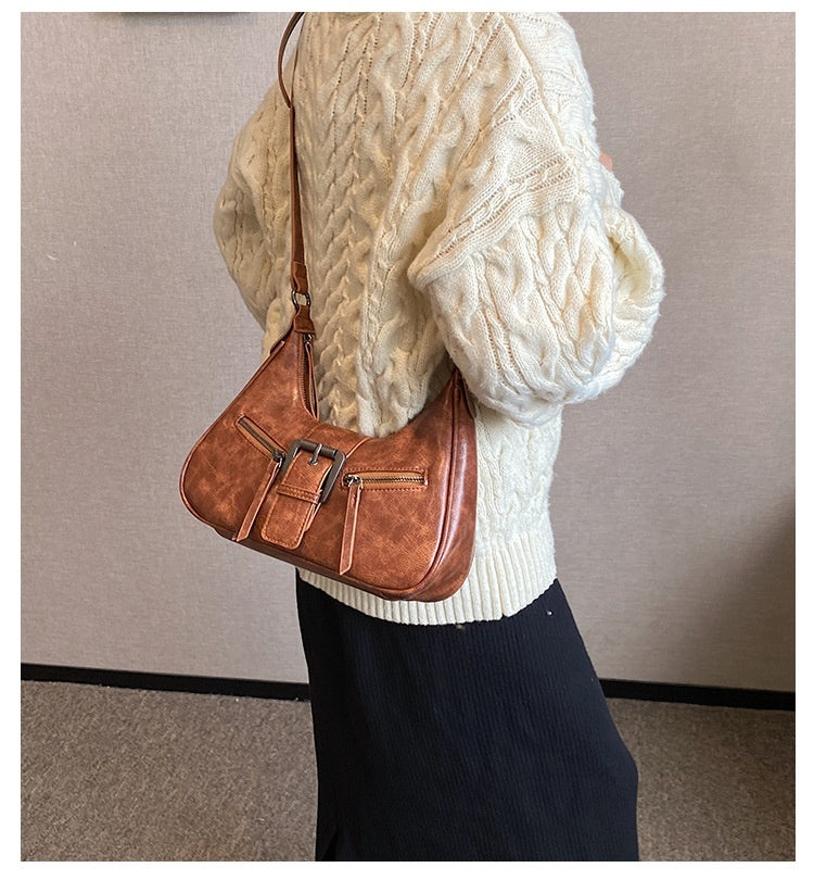 Women's One-shoulder Niche Original Design New Autumn And Winter Maillard Style Underarm Bag
