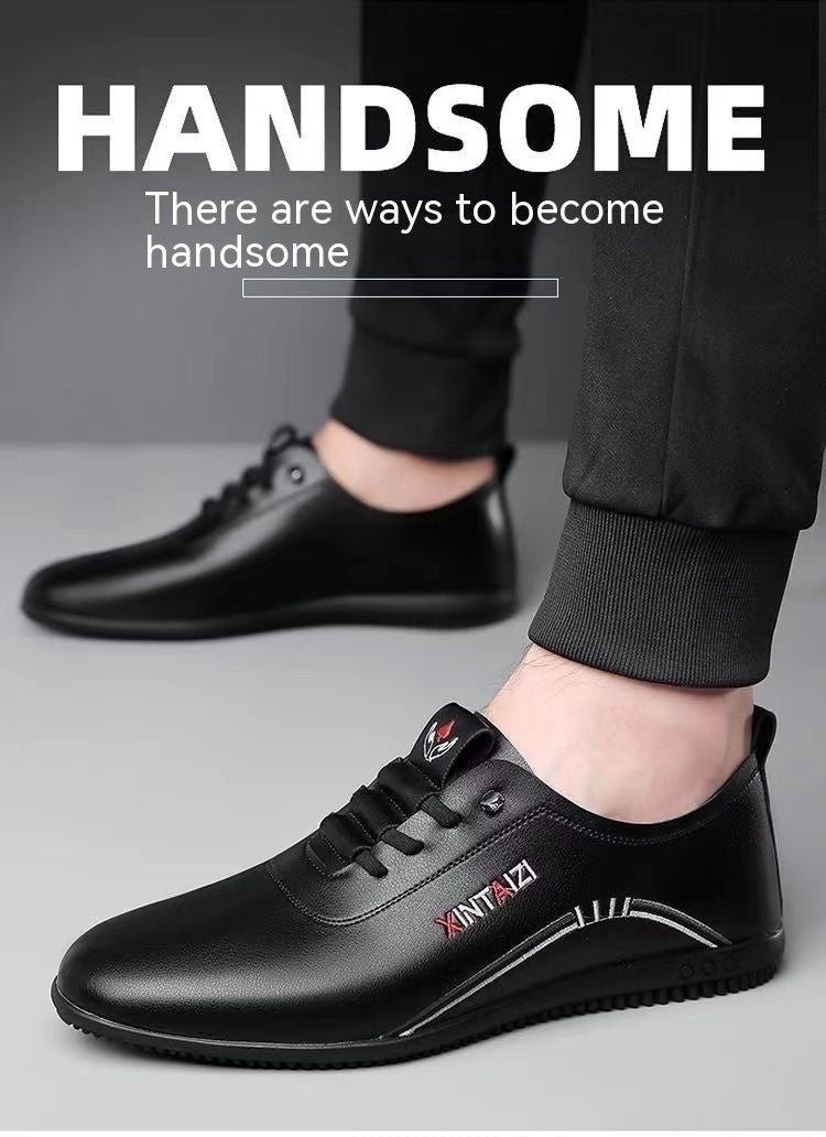Breathable Lightweight And Thin Type Casual Flat Leather Shoes