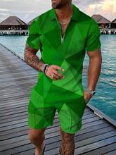 3D Digital Vintage Print English Men's Casual Short Sleeve