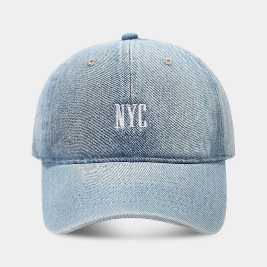 American Retro Denim Alphabet Peaked Cap