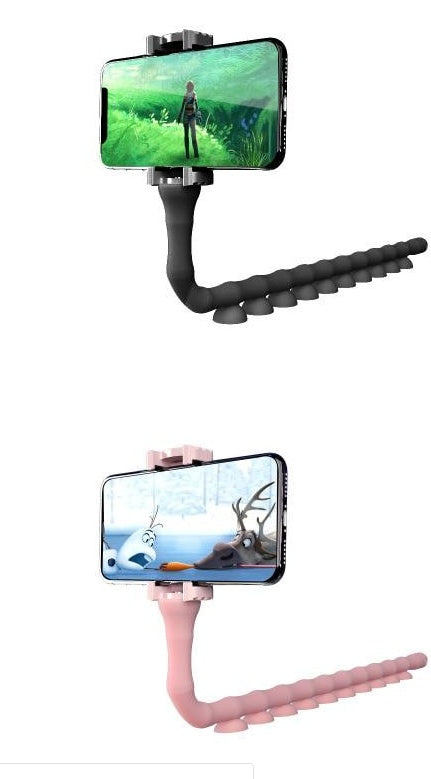 Lazy Bracket Mobile Phone Holder Worm Flexible Phone Suction Cup Stand for Home Wall Desktop Bicycle - Ectron Online