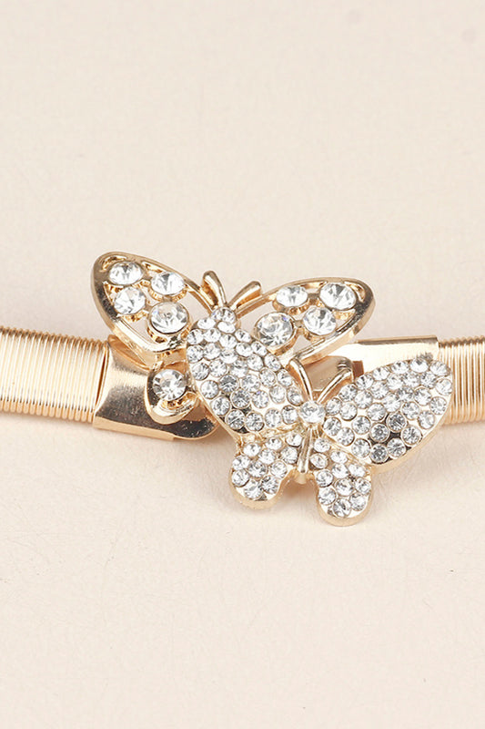 Rhinestone Butterfly Elastic Metal Belt Belt | Ectron Online