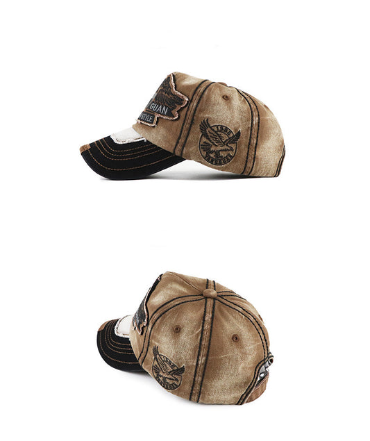 Men's Vintage Washed Baseball Cap - Distressed Sun Protection Hat