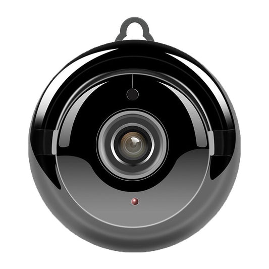 Black security camera on a white background