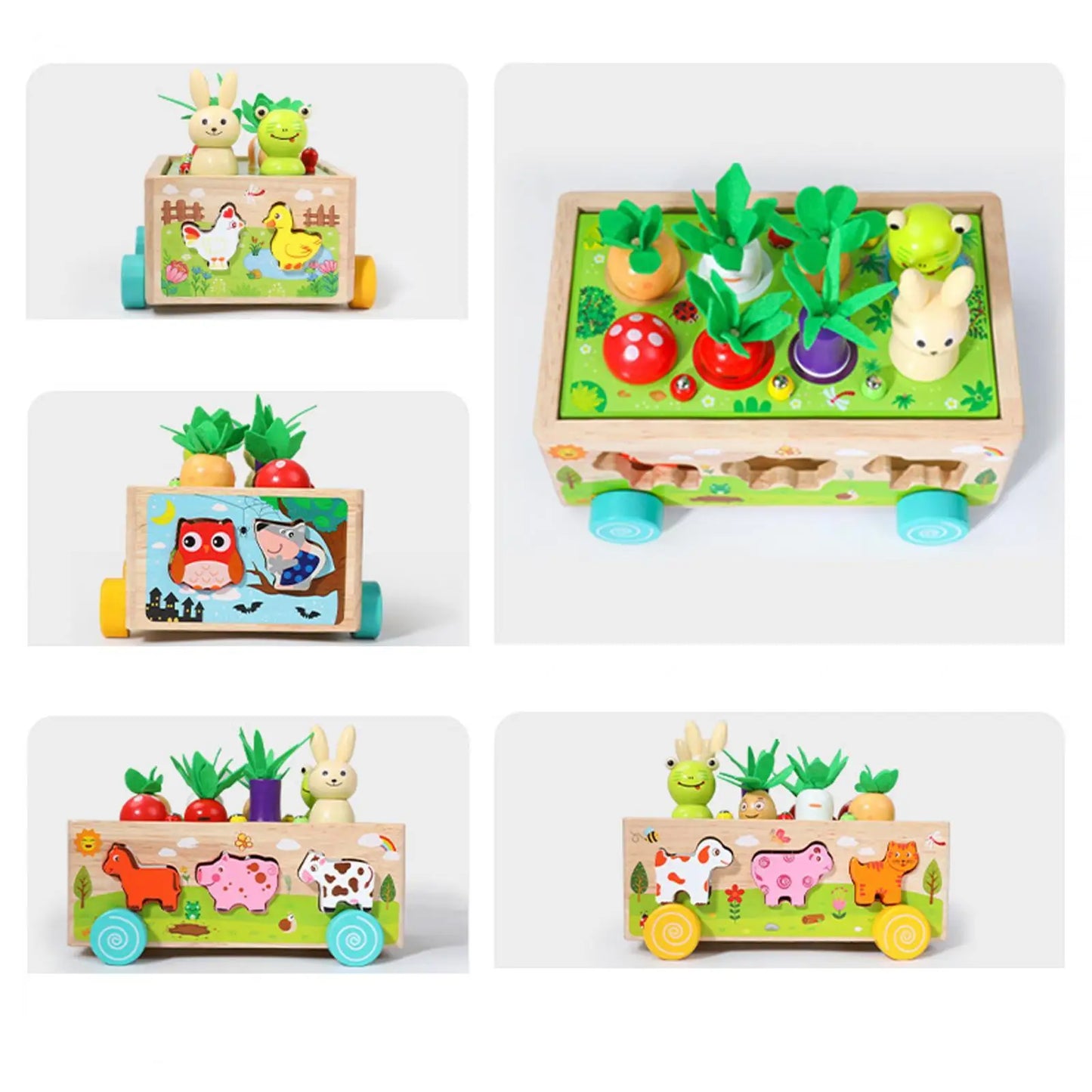Montessori Toys Developmental Toy Carrot Harvest Game Wooden Toy Preschool Learning for Holiday Gift Ages 3 4 5 Years Old Kids - Ectron Online