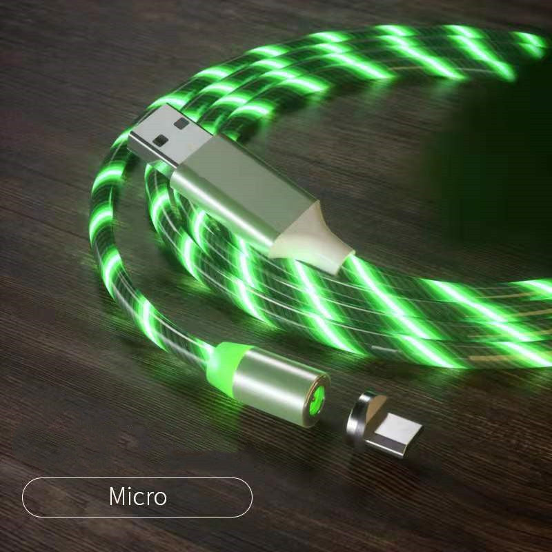 Magnetic Charging Cable Streamer Fast Charging Cable Lighting Micro USB Cable LED Magnet Charger Type-C Cable - Ectron Online