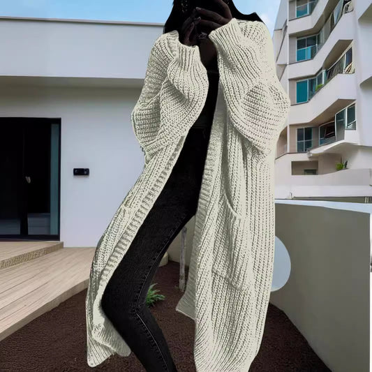 Women's Long Knitted Cardigan | Loose All-Matching Winter Sweater