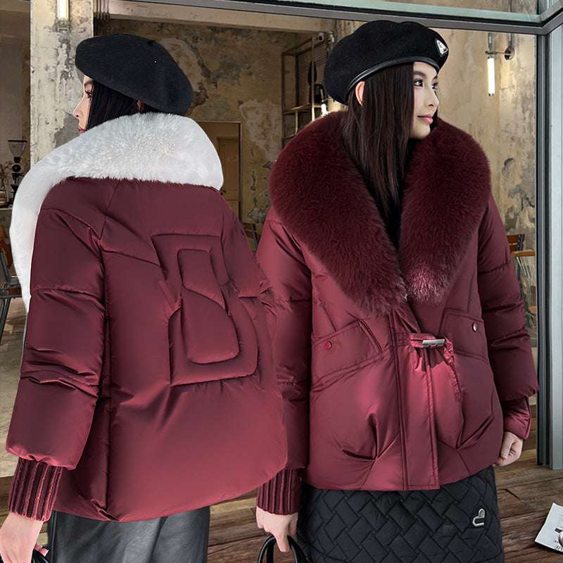 Large Size Straight Cut Thick Cotton-Padded Winter Coat