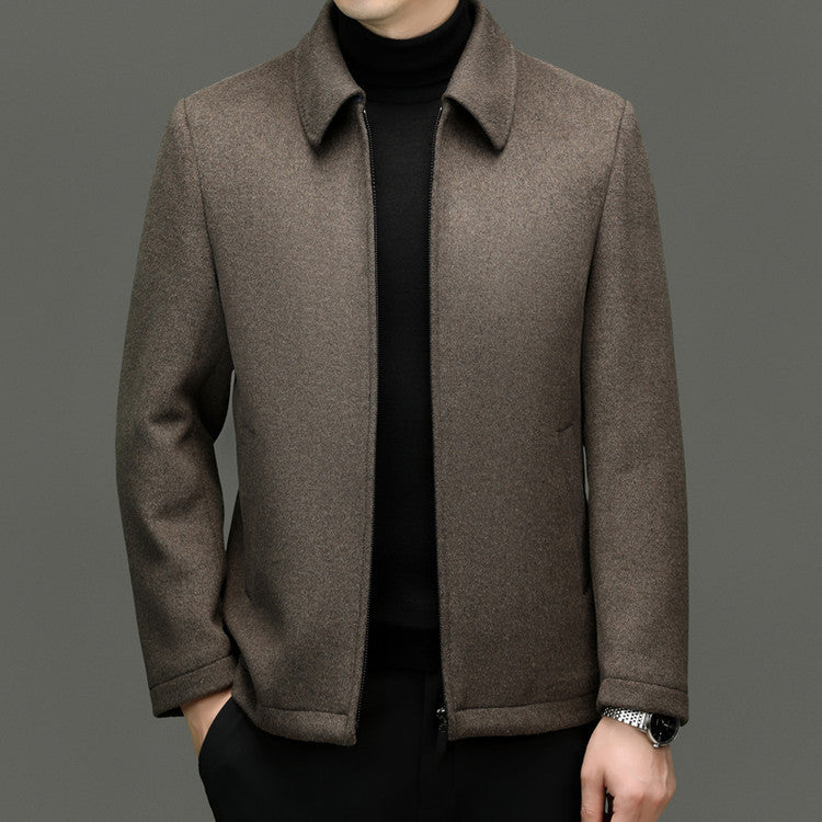 Men's Casual Woolen Jacket Men's Casual Polo Collar Woolen Jacket W | Ectron Online