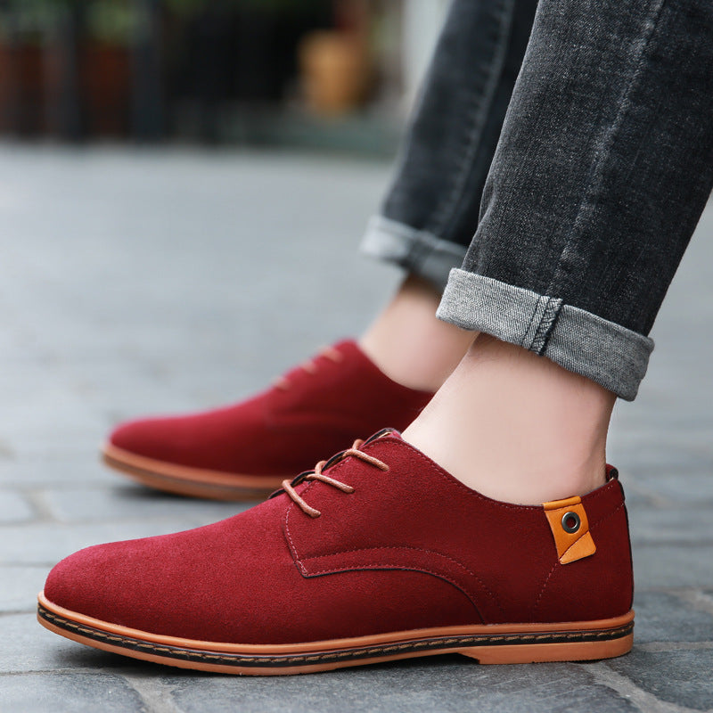 Men's Casual Leather Shoes With Cow Tendon Bottom