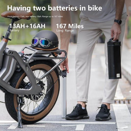 167-Mile Long Range Foldable E-Bike - 1000W Magnesium Alloy Foldable E-Bike , 25 MPH, Magnesium Allo | Ectron Online