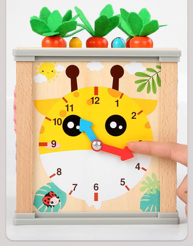 Children's wooden multifunctional treasure box shaped fruit pulling radish insect catching game early education puzzle toy - Ectron Online