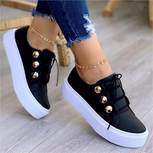 Lace-up Flats Sneakers Women Rivet Casual Shoes Lace-up Flats Sneakers Women Rivet Casua | Ectron Online