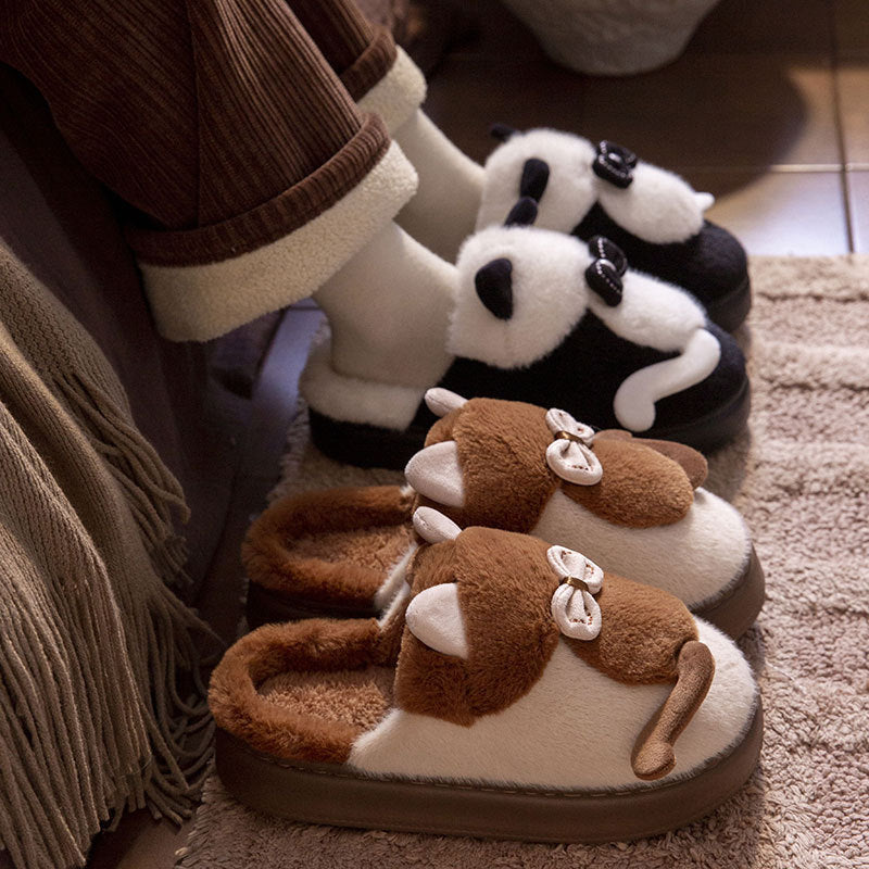 Cute Cat Plush Slippers – Fluffy Indoor Slides for Women & Men