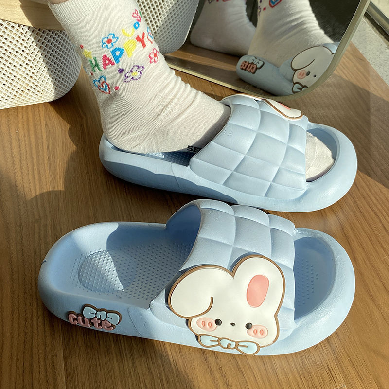 Women's Fashionable Outer Wear Cute Rabbit Non-slip Thick Bottom Slippers