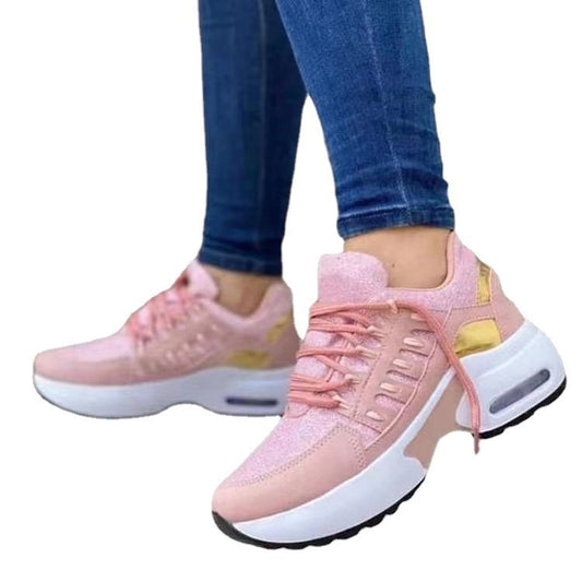 Lace Up Sneakers Women Wedge Heel Running Sports Shoes Lace Up Sneakers Women Wedge Heel Runnin | Ectron Online
