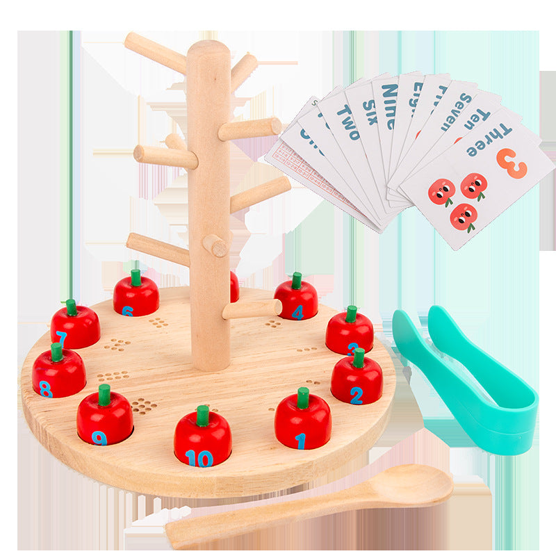 Montessori Early Education Digital Spelling Puzzle Picking Apple Toy Exercise Small Hand Fine Focus Picking Apple Game - Ectron Online