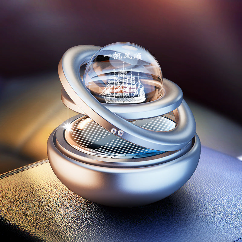 Solar Rotating Car Aroma Decoration Aluminum Alloy - Ectron Online