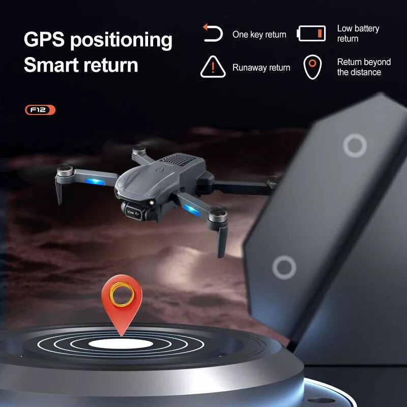 4DRC F12 RC Drone GPS 5G WIFI 6K HD Wide Angle Dual Camera Smart Follow Quadcopter,Professional Drones,adult Drones, For Beginners,Logistics Is Randomly Sent By USPS,FEDEX