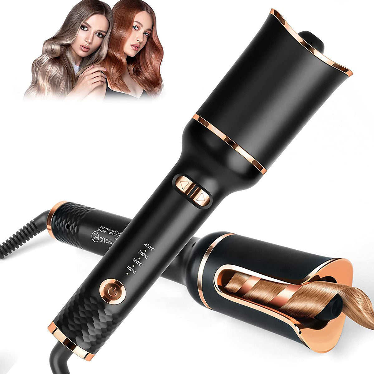 Automatic Curling Iron Air Curling Flat Iron Magic Wand Wave Styling Automatic Rotating Curling Wand Salon Styling - Ectron Online