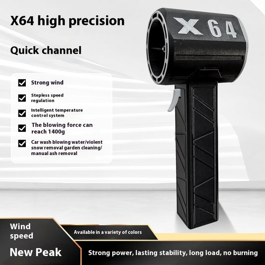 Black handheld device with 'X 64' branding on a white background