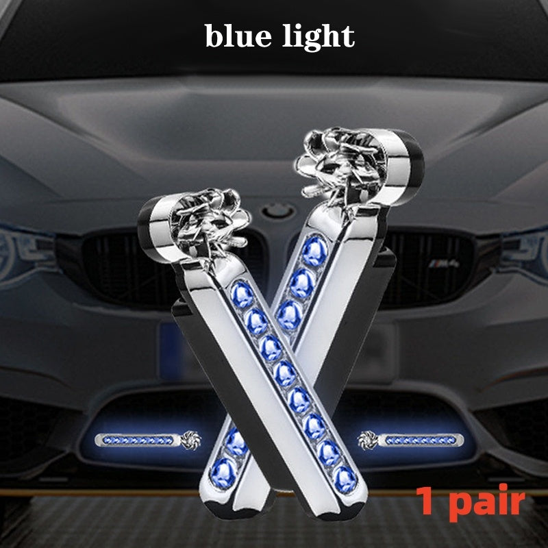 2pc Wind-Powered RGB LED Car DRL & Motorcycle Running Lights