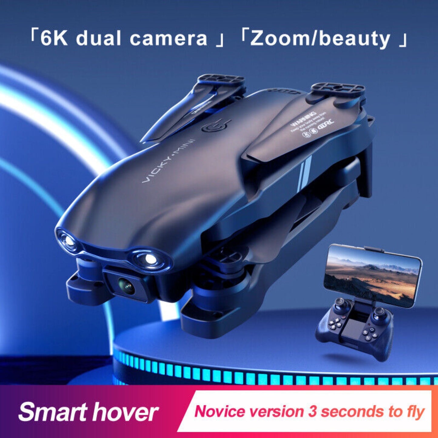 4DRC V13 RC Drone 6K HD Dual Camera WiFi FPV Foldable Quadcopter Camera Drone ,2 Battery.Logistics Is Randomly Sent By UPS,USPS,FEDEX