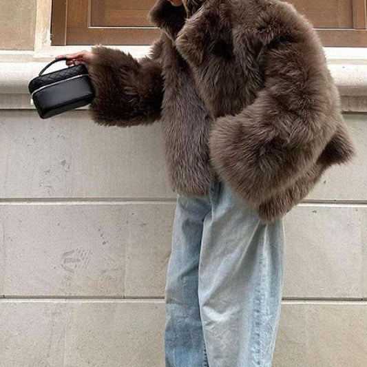 Eye-Catching Plush Fur Coat