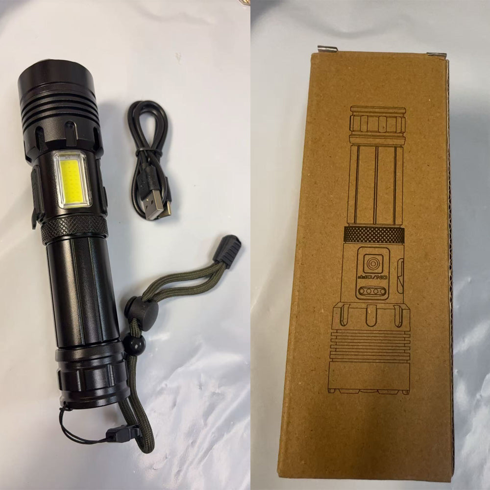 High-Lumen LED Rechargeable Flashlight | Waterproof Tactical Light
