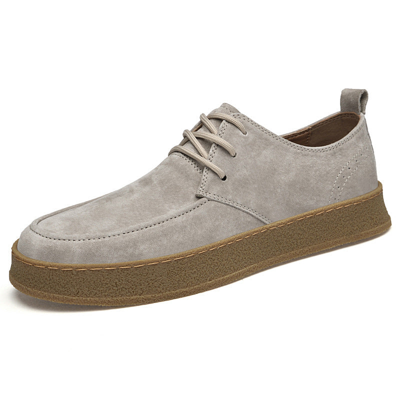 Casual Smart Flat Shoes Spring New Matte Leather Lace-up Men