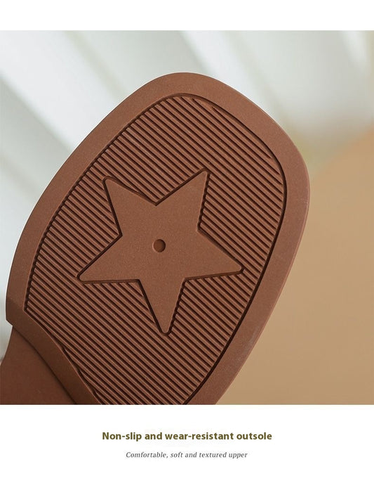 Women's Summer Flat Soft Sole Leather French Retro Platform Sandals