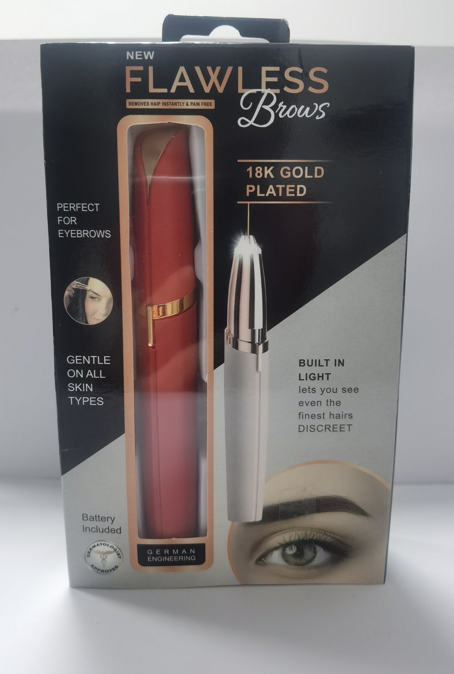 Mini Electric Eyebrow Trimmer Lipstick Brows Pen Hair Remover Painless Razor Epilator with LED Light - Ectron Online