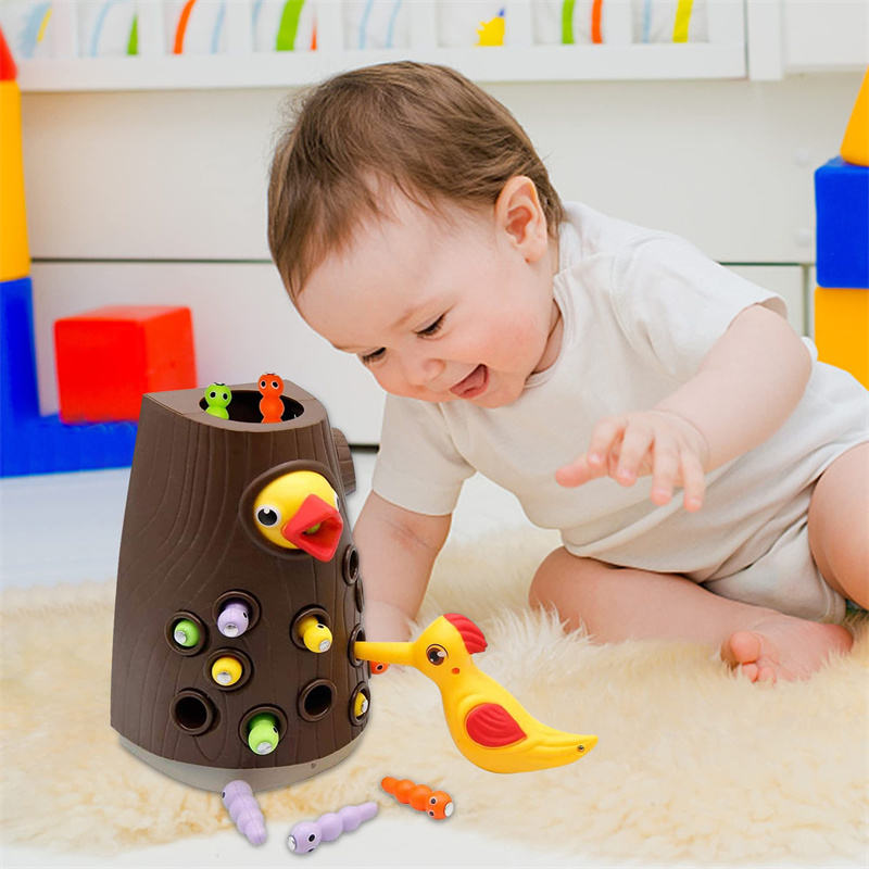 Woodpecker Toys Fishing And Insect Catching Games Intelligence Development Early Childhood Education Magnetic Toys Hand Eye Coordination - Ectron Online