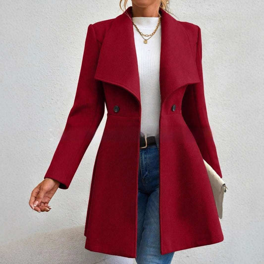 Women's Coat Slim Fit Long Fashion Lapel