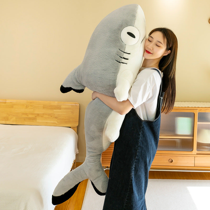 Creative Shark Cat Pillow Plush Toy Cute Comforting Doll Children's Large Sleeping Legs Birthday Gift - Ectron Online
