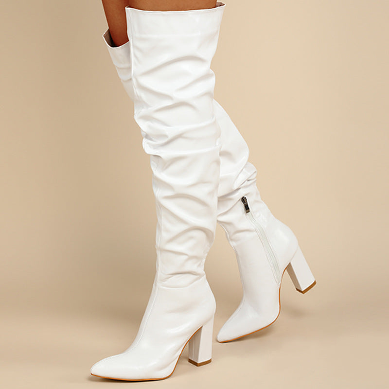 Chunky Heel High Zipper High Leg Boot Chunky Heel High Zipper High Leg Boot | Ectron Online