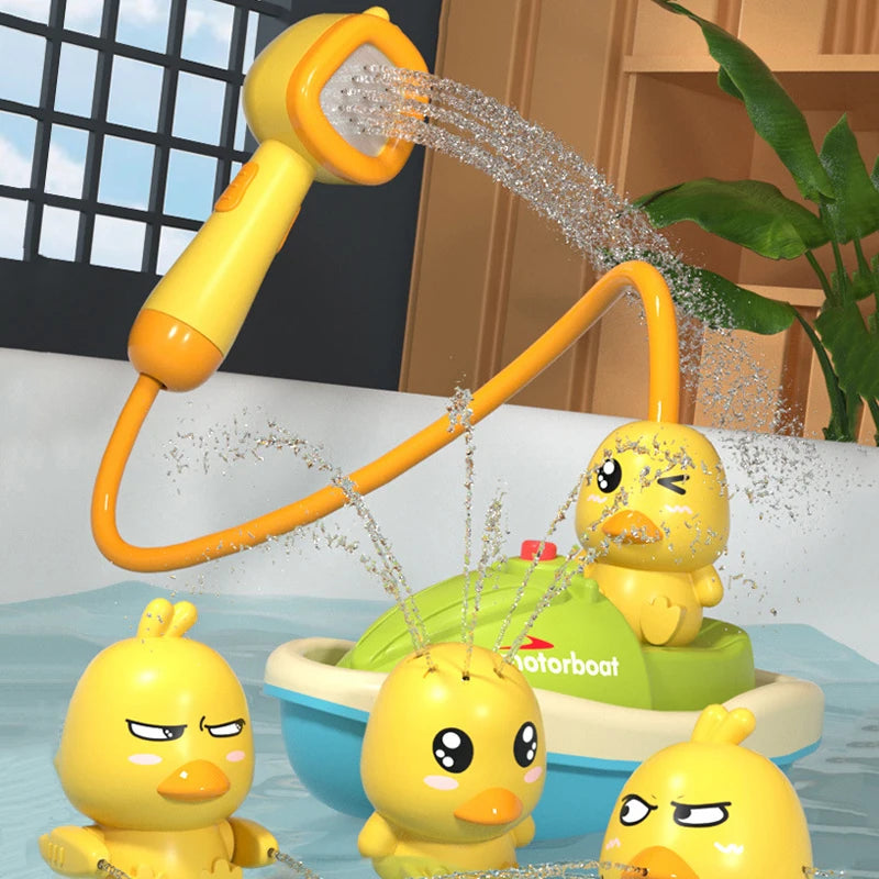 Cute Duck Electric Water Spray Bathroom Bathing Toys Baby Bath Toys Kids Bath And Shower Bathtubs Interactive Boy girl Gifts - Ectron Online