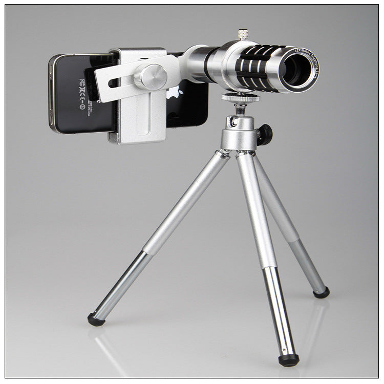 12X mobile telescope general 12 times long focal camera lens with three foot travel universal universal omnipotent - Ectron Online