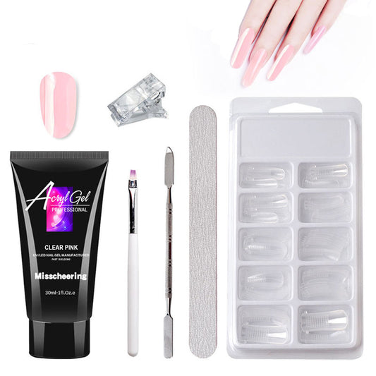 Painless Extension Gel Nail Art Without Paper Holder Quick Model Painless Crystal Gel Set - Ectron Online