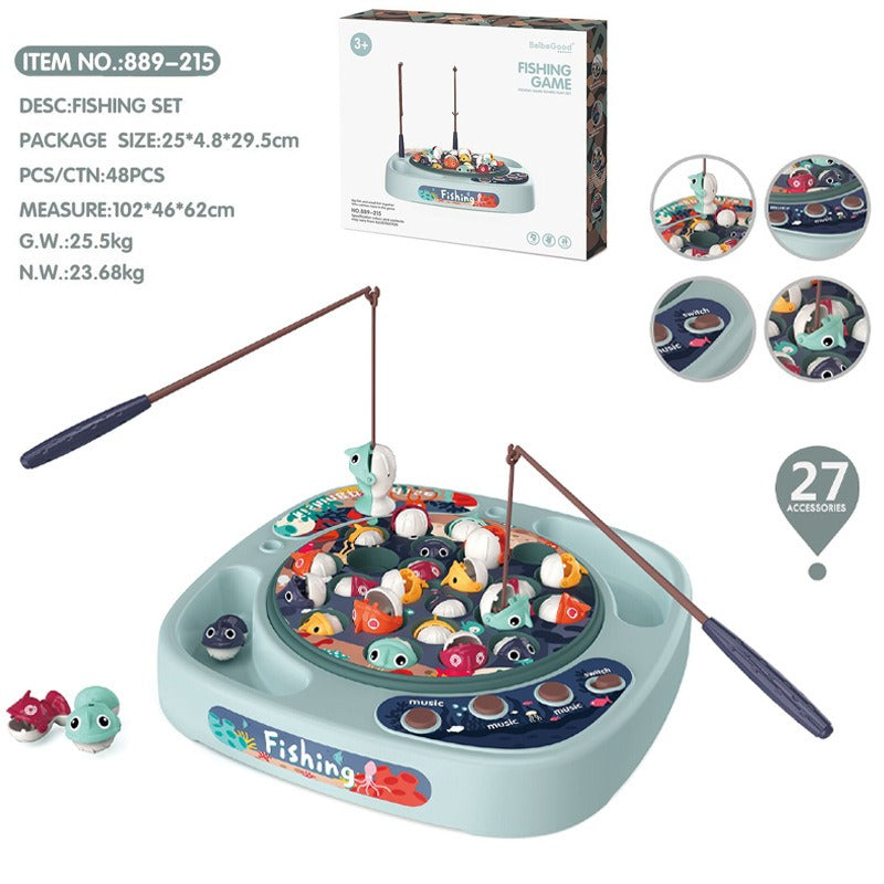 Play house simulation baby fishing toy children electric rotating music light function parent-child interaction - Ectron Online