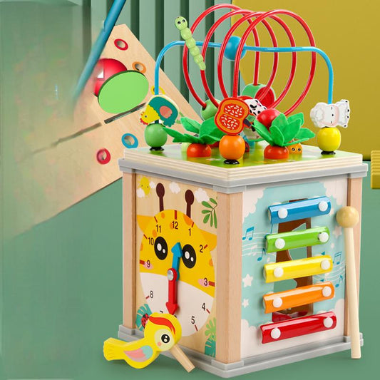 Children's wooden multifunctional treasure box shaped fruit pulling radish insect catching game early education puzzle toy - Ectron Online