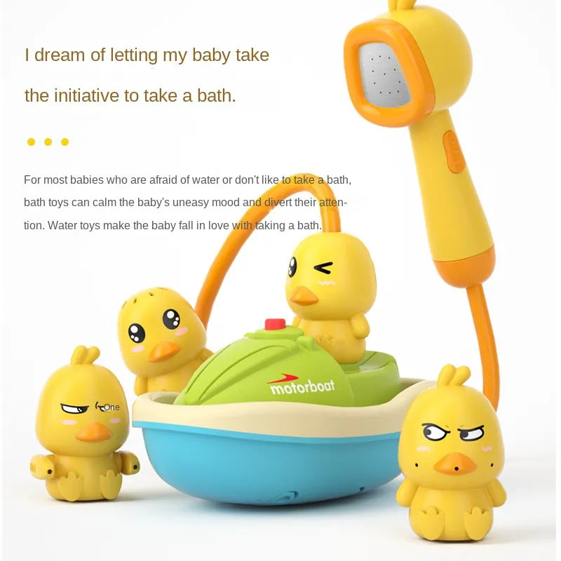 Cute Duck Electric Water Spray Bathroom Bathing Toys Baby Bath Toys Kids Bath And Shower Bathtubs Interactive Boy girl Gifts - Ectron Online