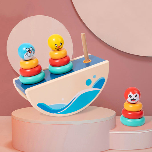 Wooden Balance Set Of Columns Children's Toys Baby Hand-Eye Coordination Logical Thinking Training Early Education Enlightenment Puzzle Building Blocks - Ectron Online