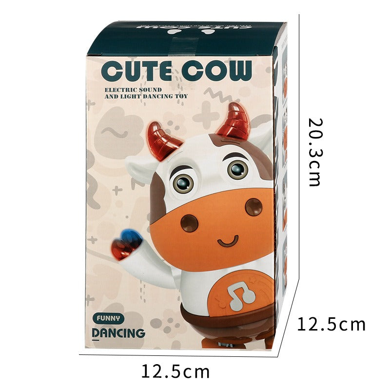Singing and dancing cute little cow Music light swing dancing robot electric doll Baby children's toys - Ectron Online