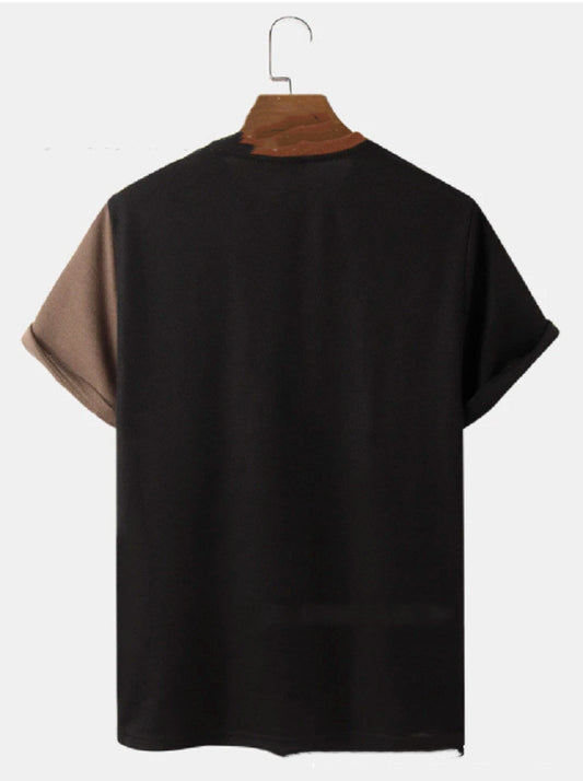 Men's Colorblock Round Neck Casual Fashion T-Shirt
